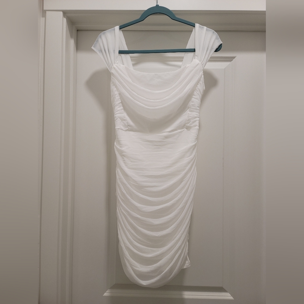 White Ruched Dress